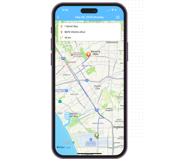 GPS-Enabled Mileage Tracking