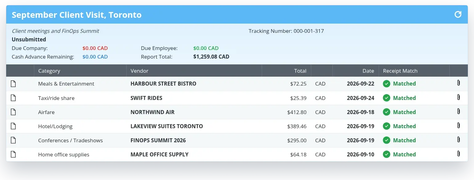 receipt-match-report